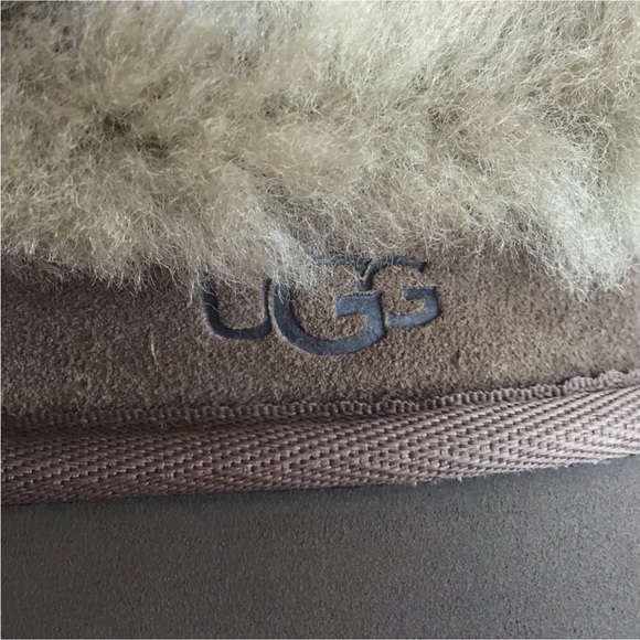 UGG Tasman Alpine Suede Fur Collar Leather Knot Slippers NEW - Picture 5 of 6